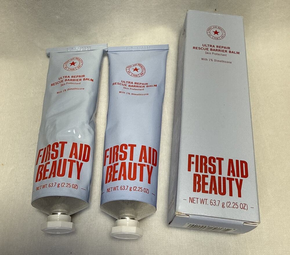 2 FULL SIZE FIRST AID BEAUTY Ultra Repair Rescue Barrier Balm Exp. 9/27 2.25 oz